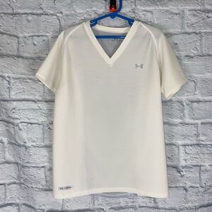 Under armour v-neck dri fit short sleeve shirt big kids boys sz Large